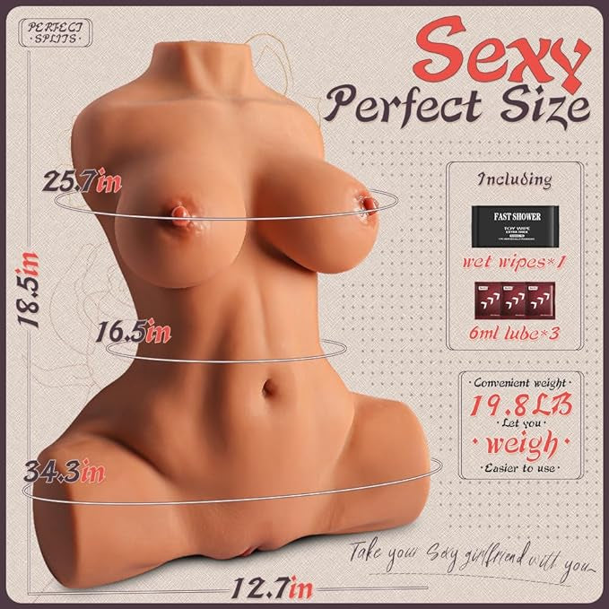 19.8 lb Male Sex Doll Torso (Vanilla)