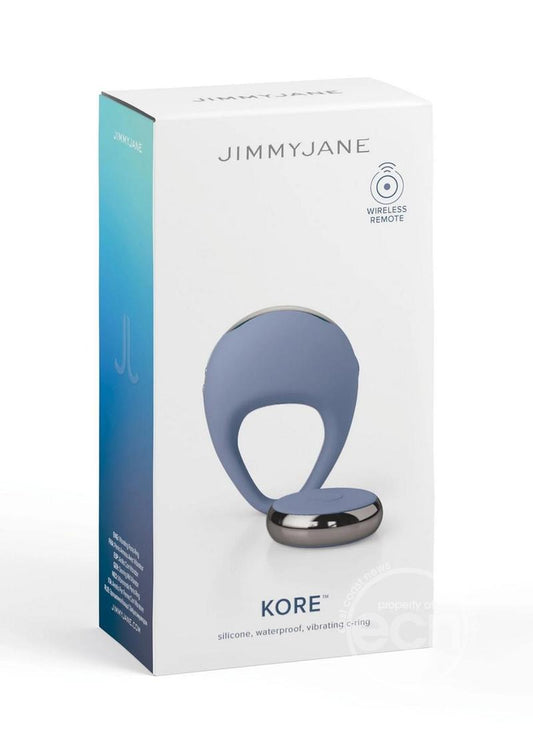 Jimmyjane Kore Rechargeable Silicone Cock Ring with Remote-Blue