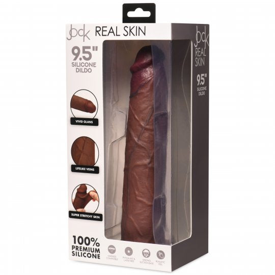 Jock Real Skin Silicone Dildo-Dark (Choose Size)