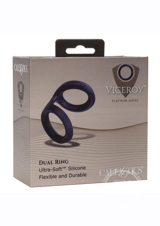 Viceroy Dual Ring Silicone Cock Ring- Blue