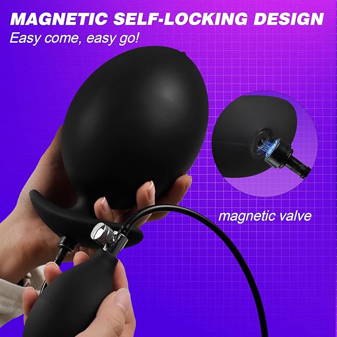 AMPLPUMP Magnetic Inflatable Butt Plug Large