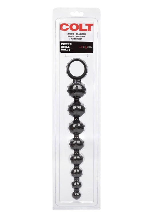 Colt Power Drill Silicone Anal Beads- Black