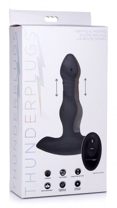 Thunderplugs Vibrating and Thrusting Remote Control Silicone Anal Plug