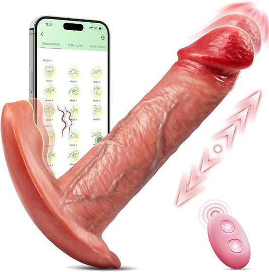 Wearable Vibrator and Thrusting Dildo