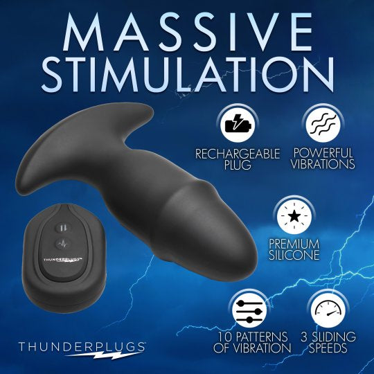 Thunderplugs 10X Sliding Ring Silicone Missile Plug with Remote