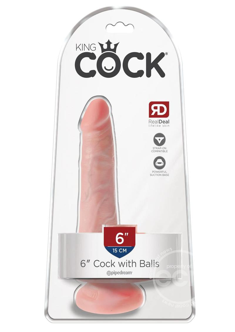 King Cock Dildo with Balls-Chocolate (Choose Size)