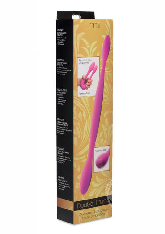 Inmi Double Thump 7X Flexible Rechargeable Silicone Dual Dildo-Pink