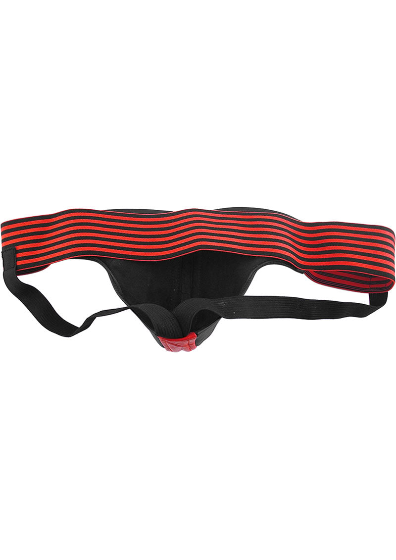 Rouge Leather Jock Strap-Red/Black (Choose Size)