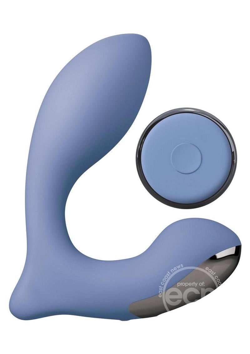 Jimmyjane Neptune 2 Rechargeable Silicone Dual Vibrating P-Spot Massager-Blue