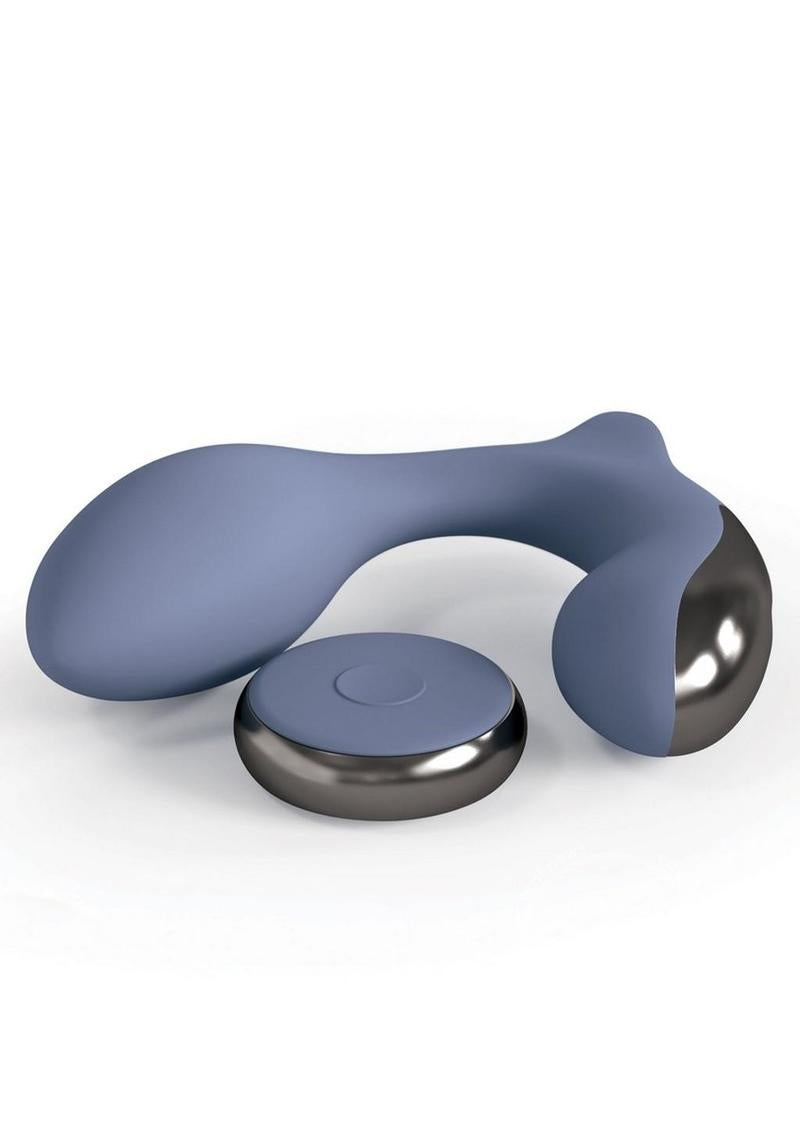 Jimmyjane Neptune 2 Rechargeable Silicone Dual Vibrating P-Spot Massager-Blue