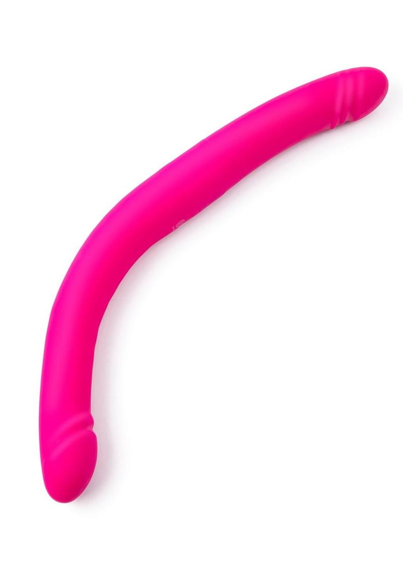 Duo Together Thrusting and Vibrating Silicone Rechargeable Double Dildo (In Stock June 11th)