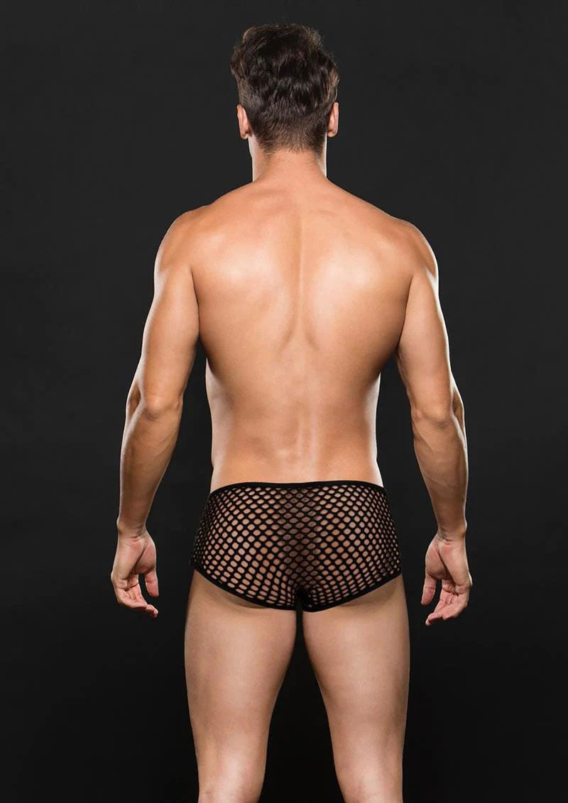 Envy Modern Fishnet Trunk- Medium/Large- Black