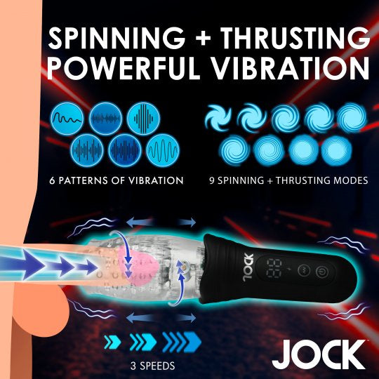 Jock Spinning, Thrusting and Vibrating Masturbator