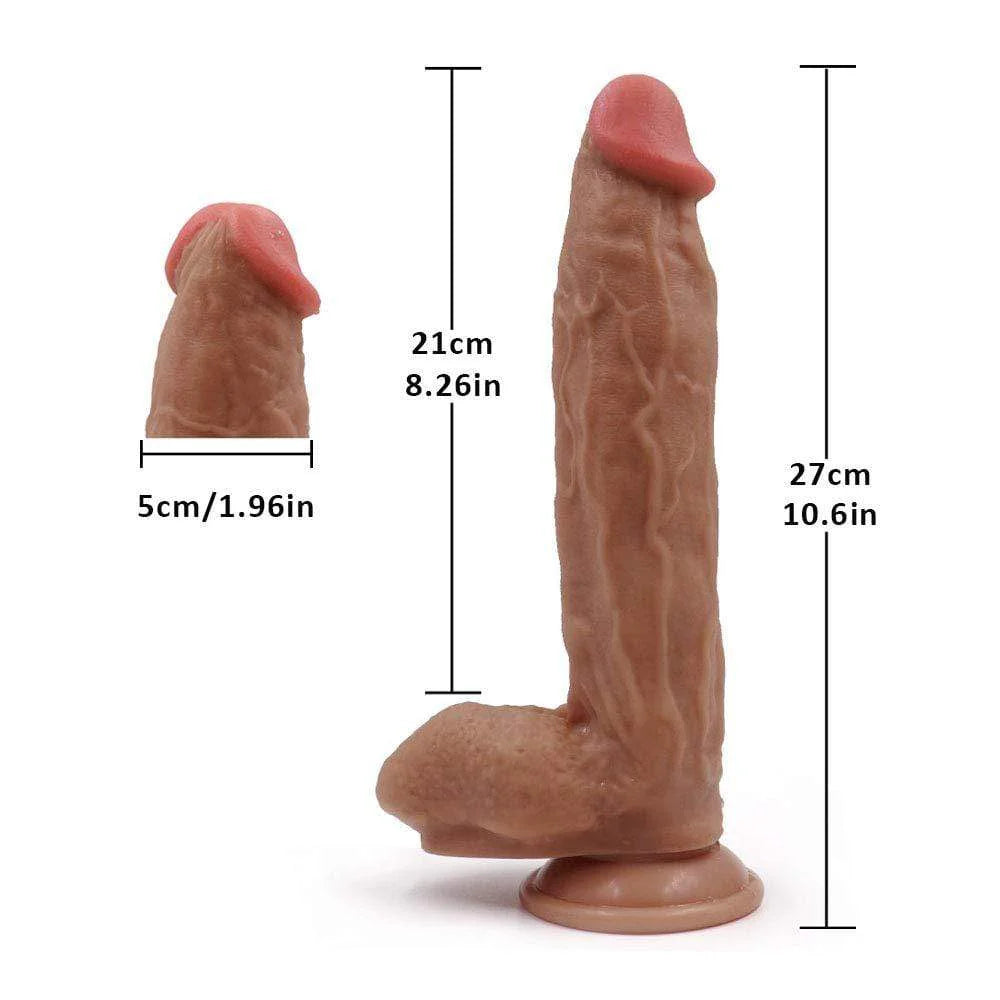 Sohimi 10.6” Huge Double Liquid Silicone Brown Realistic Dildo