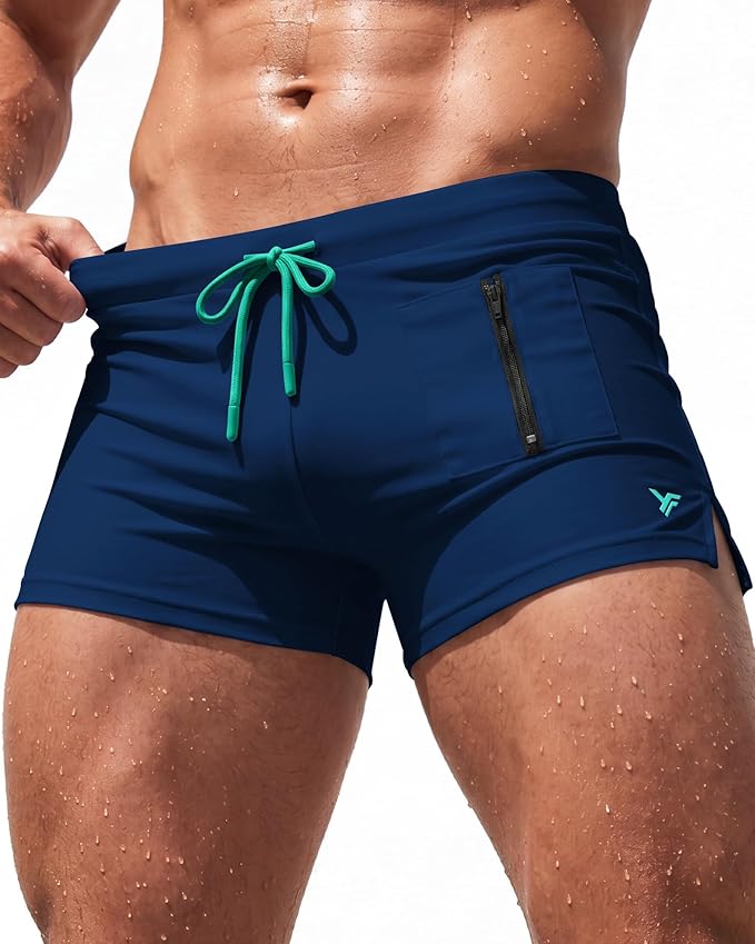 Men’s Swim Brief Square Leg with Pocket-Red (Choose Size)