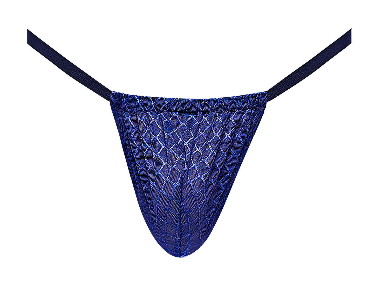 Male Power Diamond Mesh Posing G-String-One Size-Navy