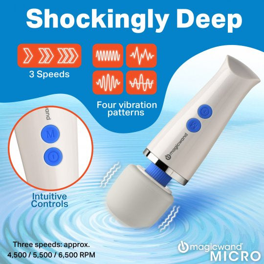 Magic Wand Micro HV-60 Rechargeable Silicone Multi speed Vibration Massager