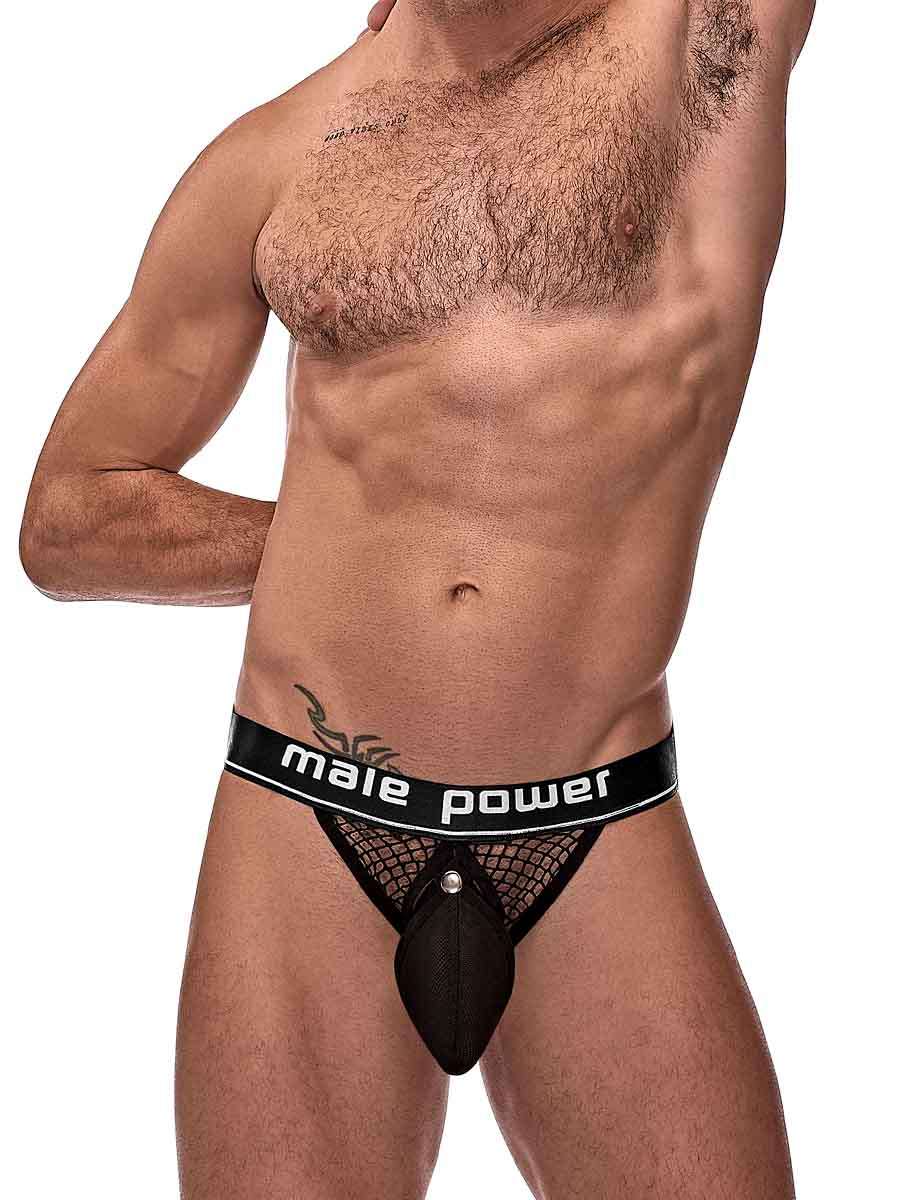 Male Power Cock Pit Cock Ring Jock- S/M- Black