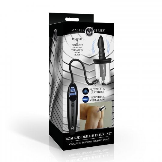 Master Series Rosebud Driller Deluxe Set Vibrating Silicone Rosebud Pump (In Stock June 17th)
