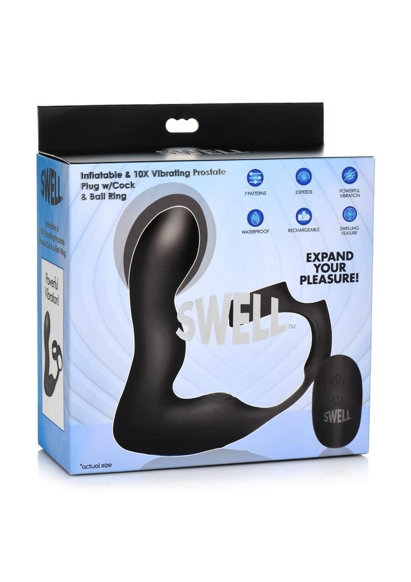 Swell 10X Inflatable and Vibrating Prostate Plug with Cock and Ball Ring (In stock June 23rd)
