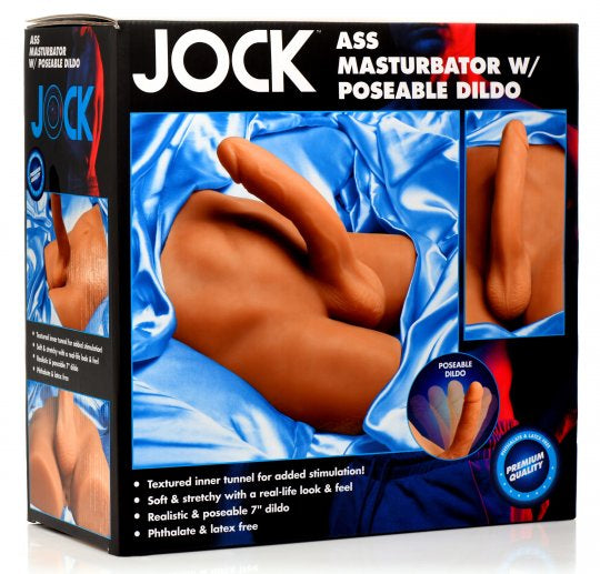 Jock Male Ass Masturbator with Posable Dildo