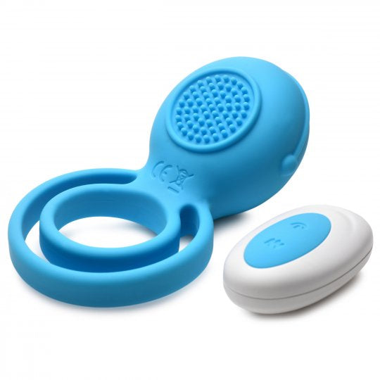 Gossip Love Loops 10X Silicone Cock Ring with Remote- Blue