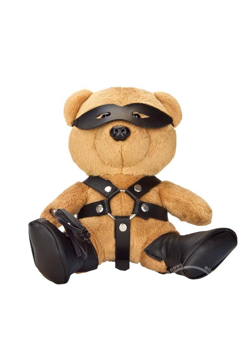 Bondage Bearz Freddie Flogger Stuffed Animal-Brown/Black