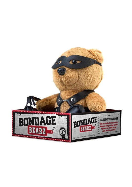 Bondage Bearz Freddie Flogger Stuffed Animal-Brown/Black