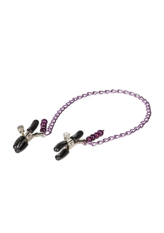 Calexotics Play Purple Chain Nipple Clamps-Purple