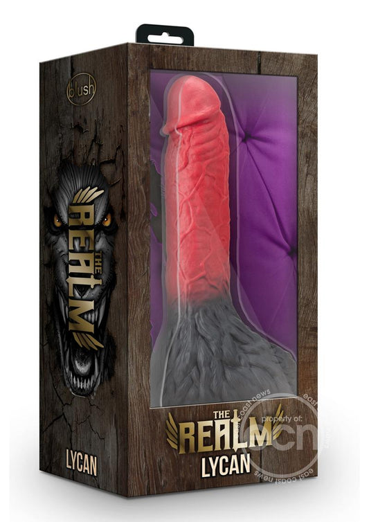 The Realm Lycan Silicone Lock on Werewolf Dildo- Red/Black