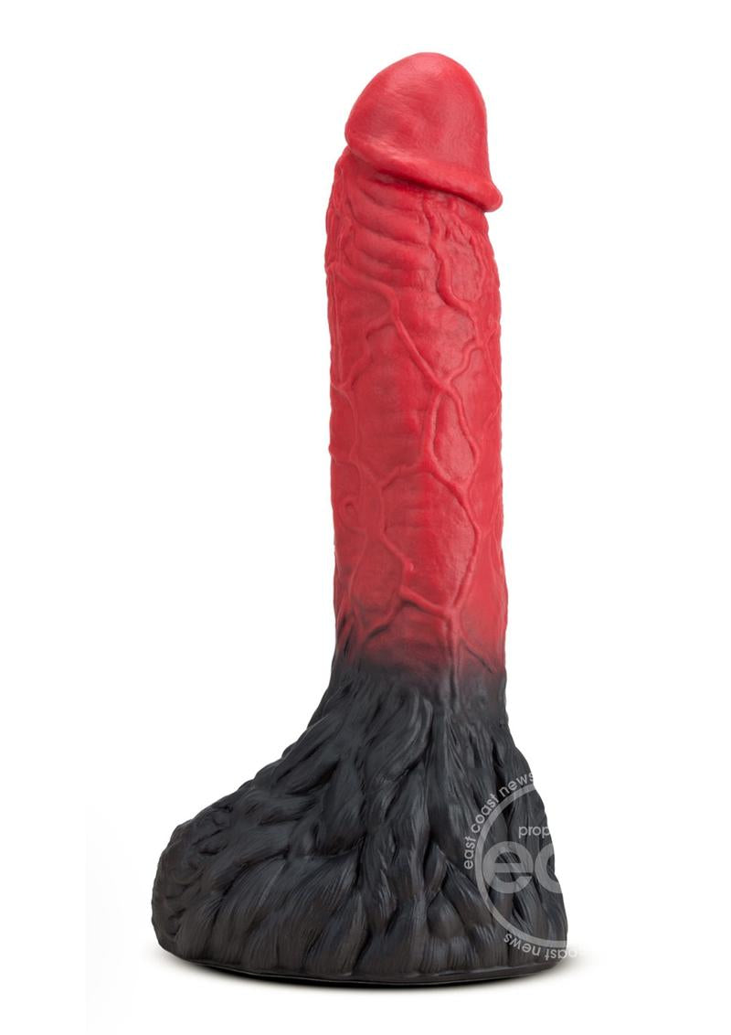 The Realm Lycan Silicone Lock on Werewolf Dildo- Red/Black