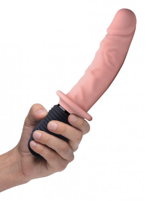 Power Pounder Vibrating and Thrusting Silicone Dildo- Light