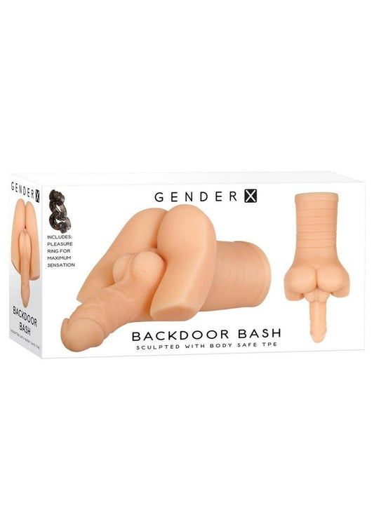 Gender X Backdoor Bash Stroker with Vibrating Cock Ring (In Stock June 25th)