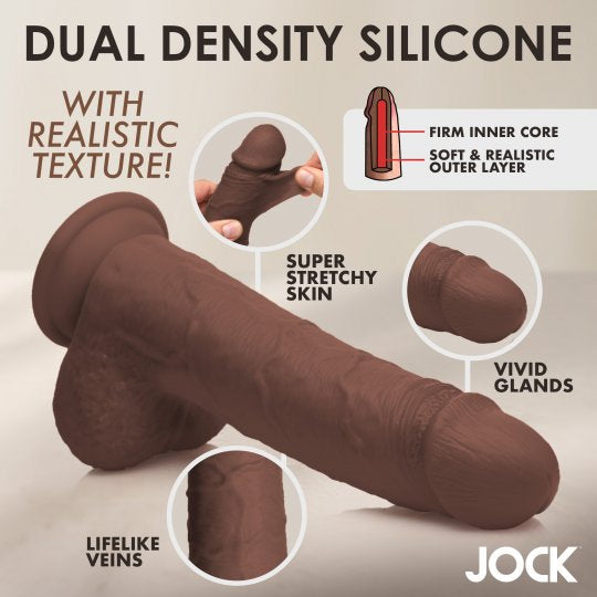 Jock Real Skin Silicone Dildo-Dark (Choose Size)