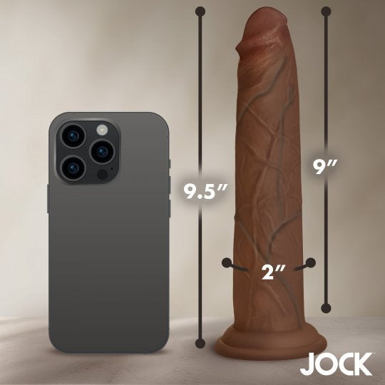 Jock Real Skin Silicone Dildo-Dark (Choose Size)