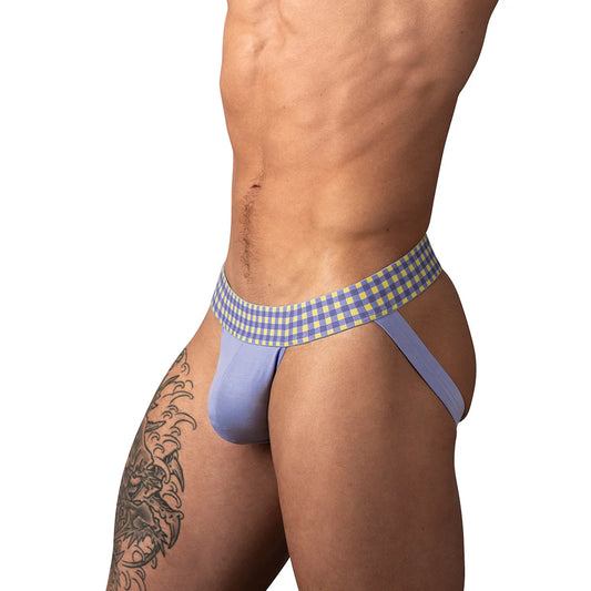 Male Power So Cumfy Gingham Jock Purple (Choose Size)