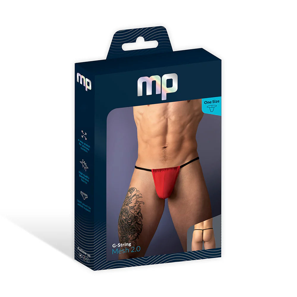 Male Power Mesh 2.0 G-String Red O/S (In Stock July 3rd)