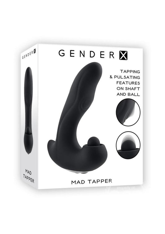 Gender X Mad Tapper Rechargeable Silicone Vibrator- Black