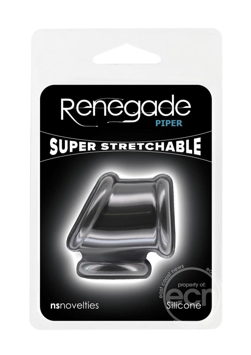 Renegade Piper Silicone Ball Stretcher Cock Ring- Black