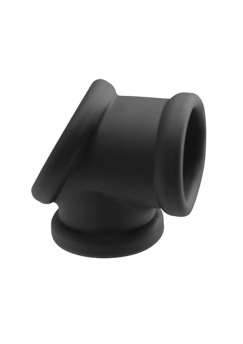 Renegade Piper Silicone Ball Stretcher Cock Ring- Black