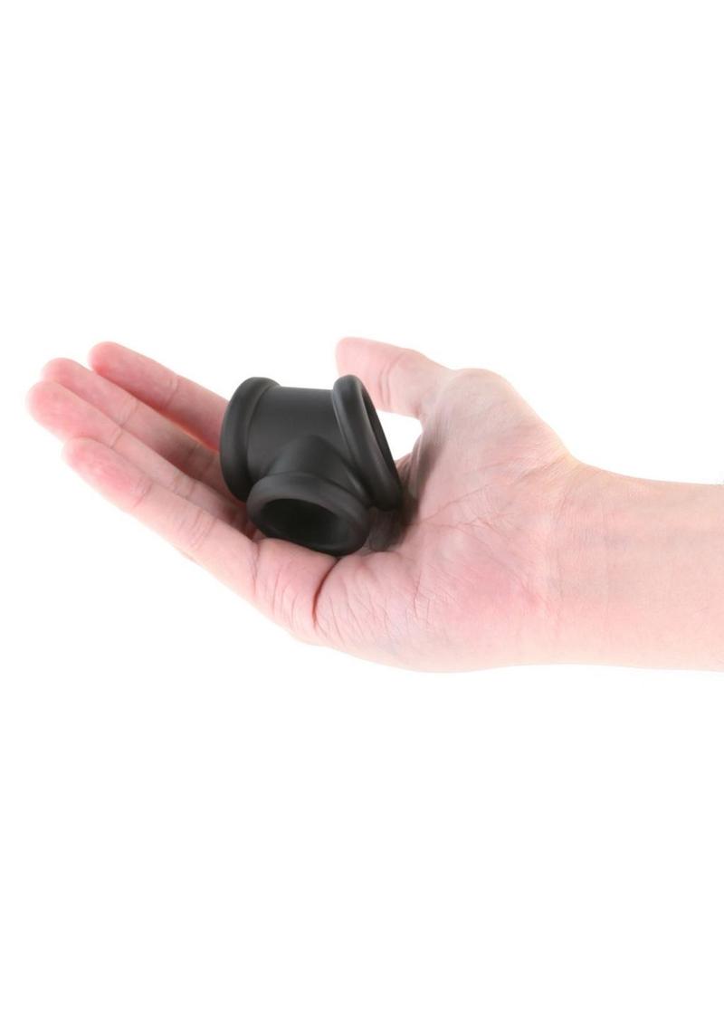 Renegade Piper Silicone Ball Stretcher Cock Ring- Black