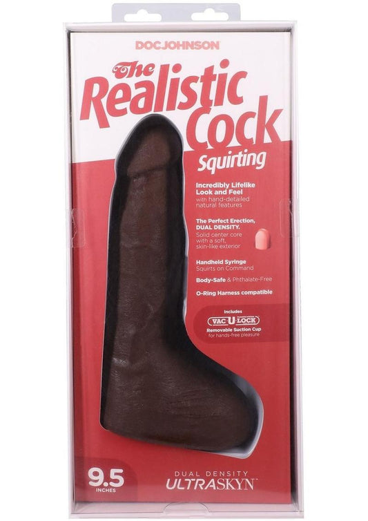The Realistic Cock with Balls Squirting Dildo 9.5” (In Stock July 10th)