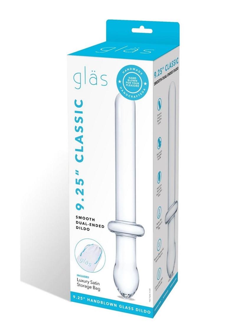 Glas Classic Smooth Dual Ended 9.25” Dildo-Clear