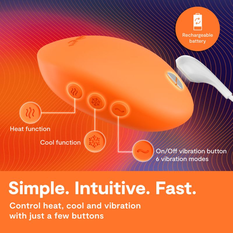 We-Vibe Temp Lay On Vibrator Tangerine
