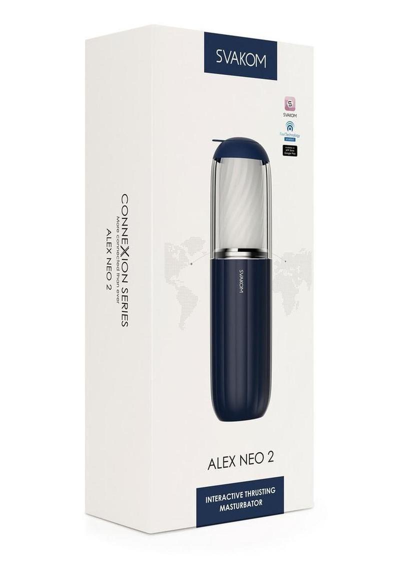 Svakom Alex Neo 2 Interactive Thrusting Masturbator-Black (In Stock July 16th)