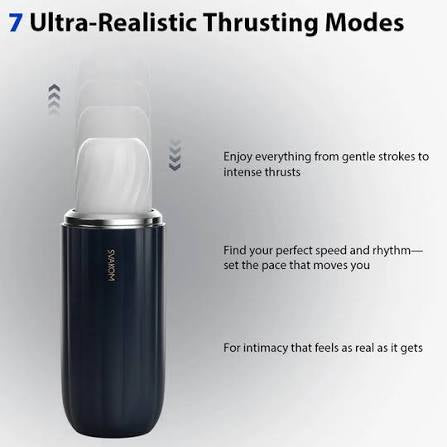 Svakom Alex Neo 2 Interactive Thrusting Masturbator-Black (In Stock July 16th)