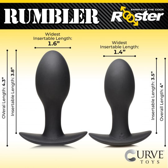 Rooster Rumbler Vibrating Silicone Butt Plug- Medium