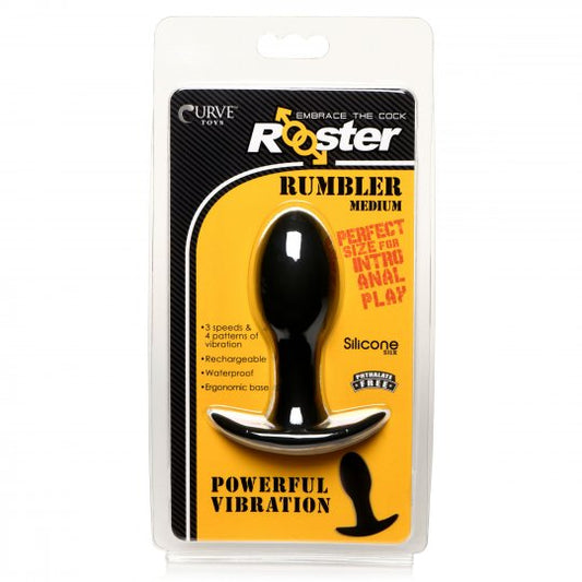 Rooster Rumbler Vibrating Silicone Butt Plug- Medium