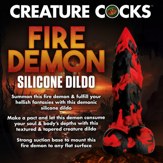 Creature Cocks Fire Demon Monster Silicone Dildo1