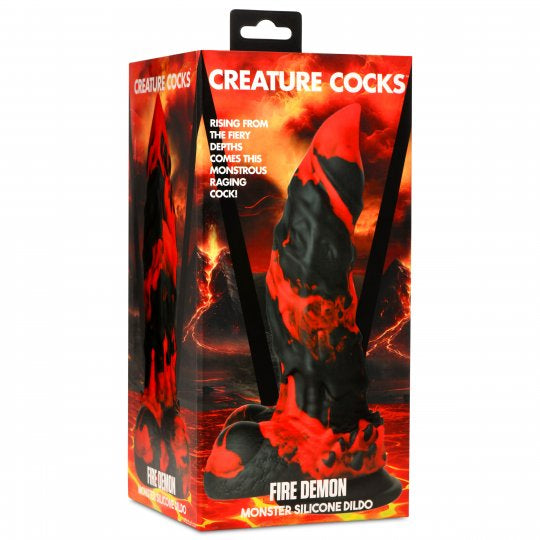 Creature Cocks Fire Demon Monster Silicone Dildo1